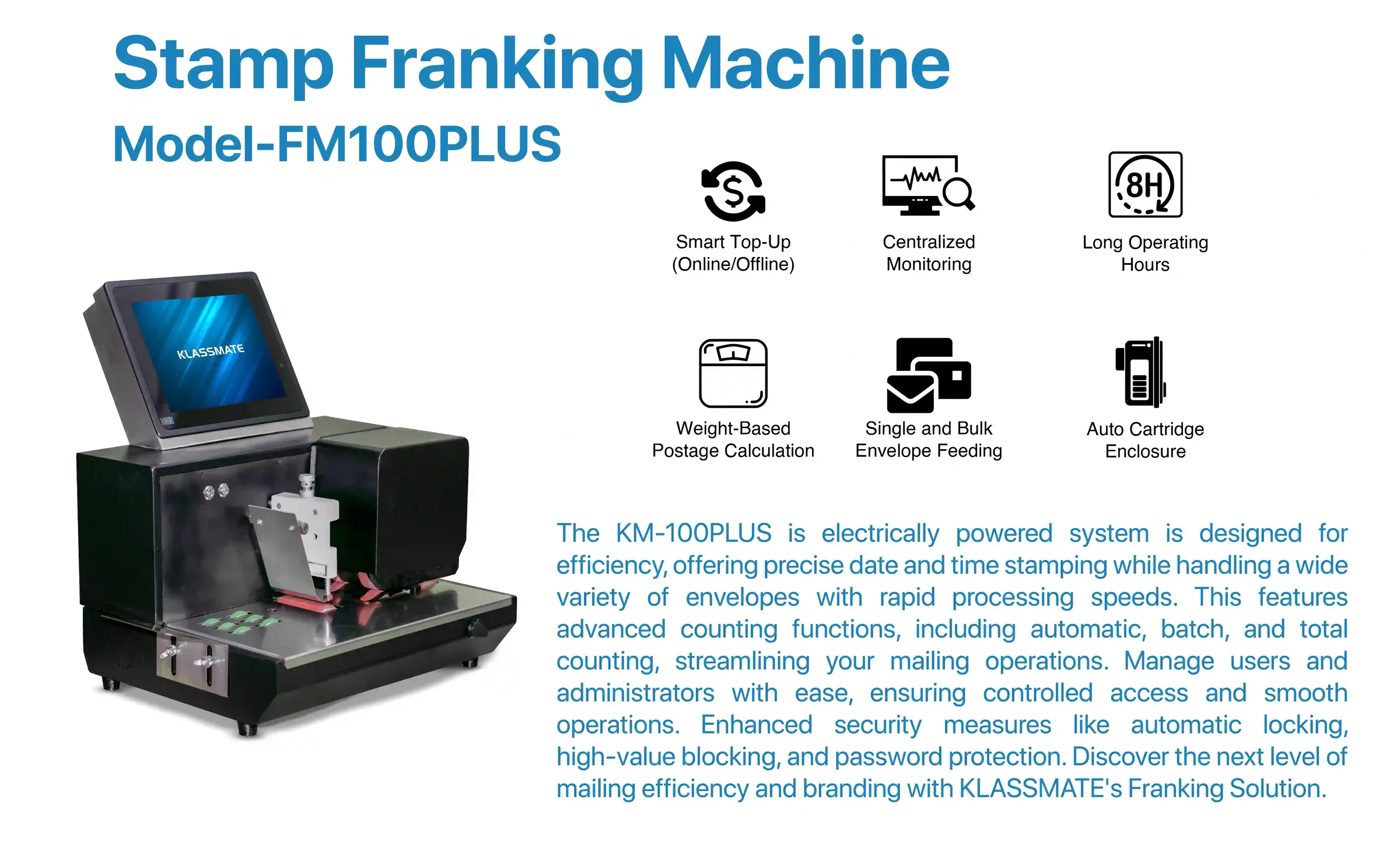 Franking System FM100Plus features