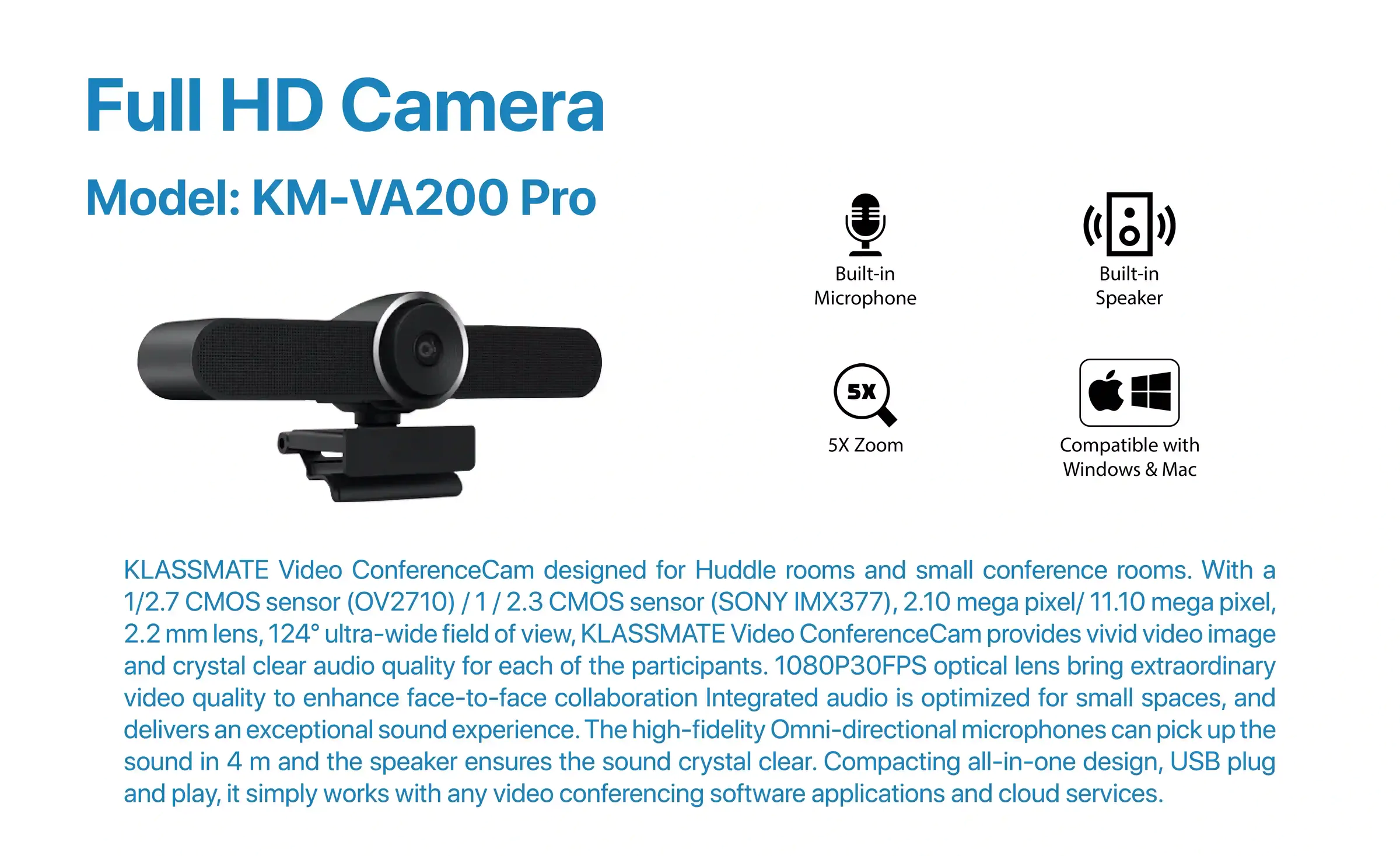 Full HD Camera KM-VA200 Pro features