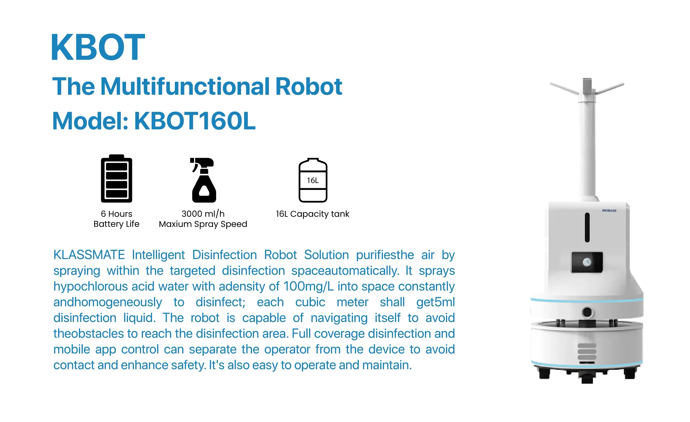 KBOT KBOT160L features