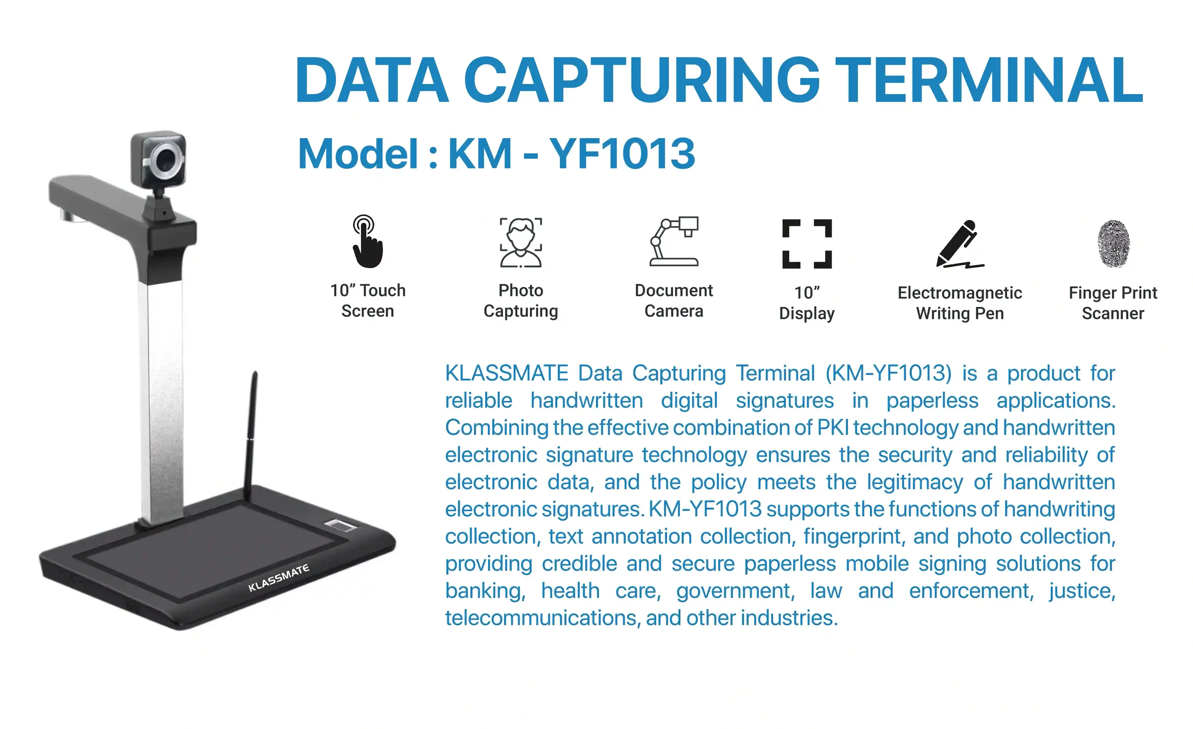 Data Capturing Terminal KM-YF1013 features