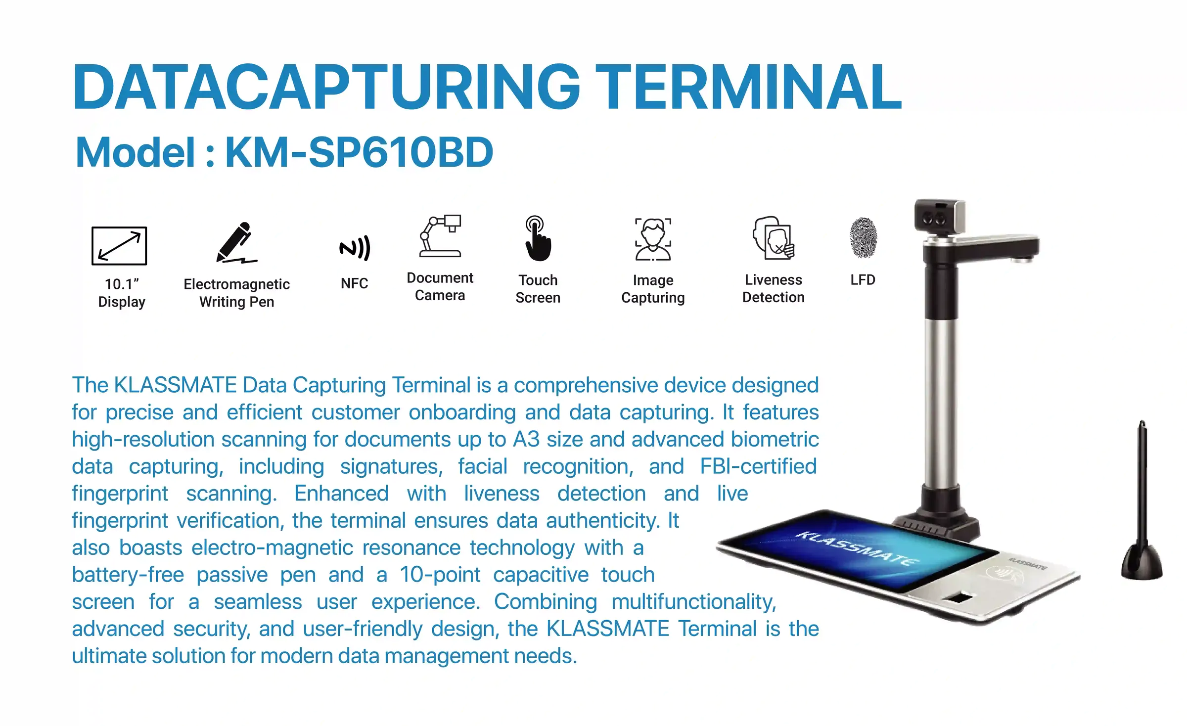 Data Capturing Terminal KM-SP610BD features