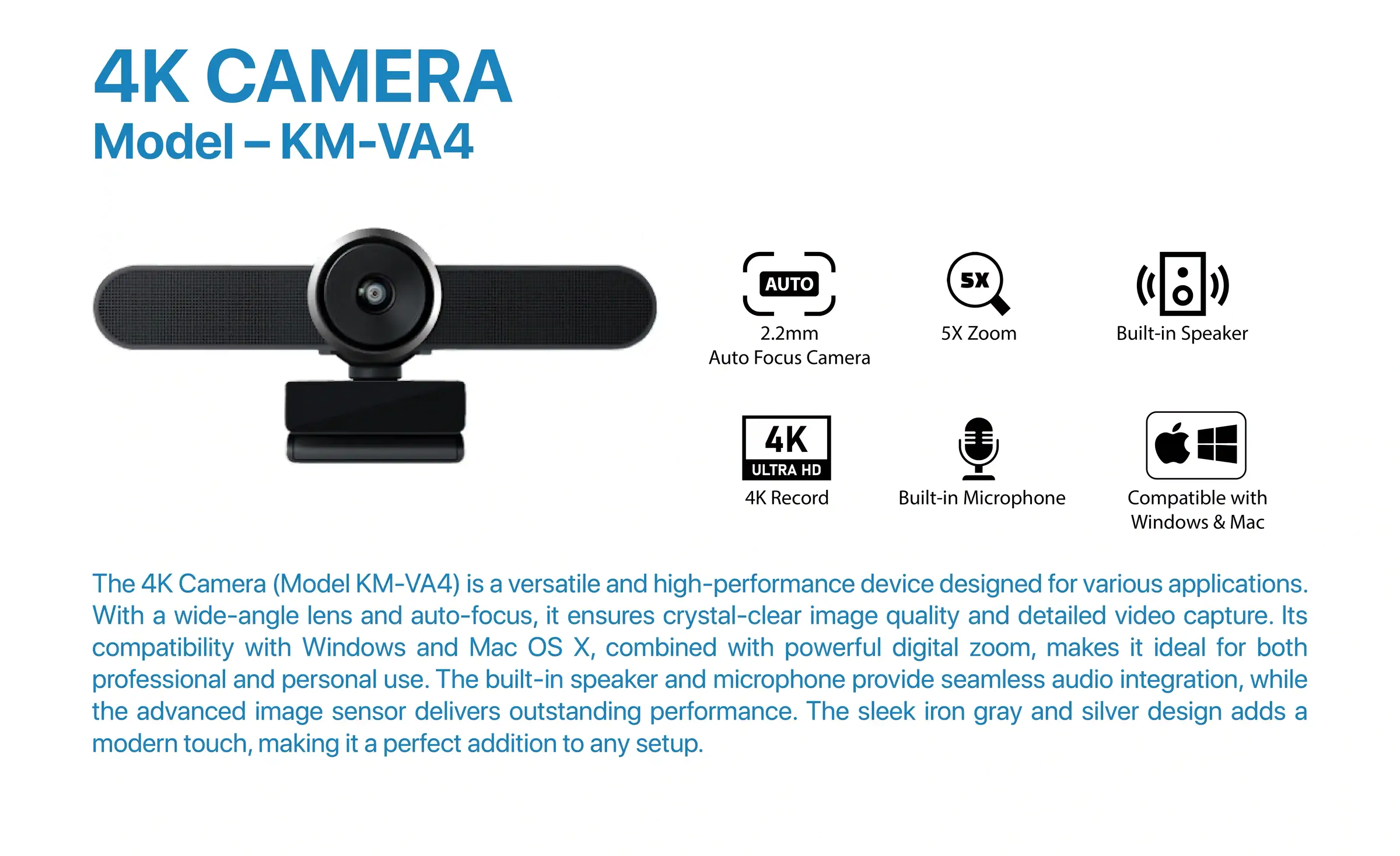 4K Camera KM-VA4 features